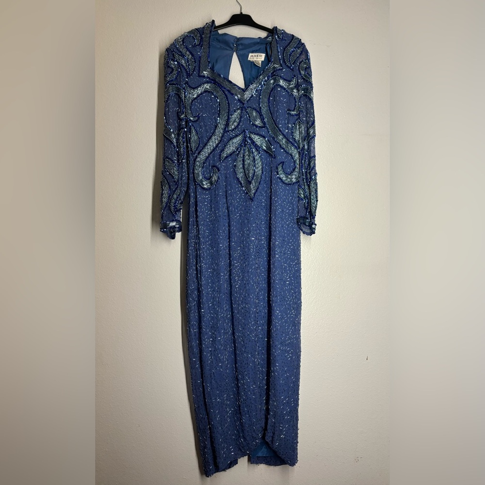Black Tie by He-Ro Industries Beaded Maxi Dress